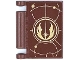 Lot ID: 414357104  Part No: 24093pb068  Name: Minifigure, Utensil Book Cover with Gold Circles, Curved Lines, Dots, and SW Jedi Order Insignia Pattern