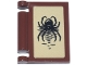 Part No: 24093pb113  Name: Minifigure, Utensil Book Cover with Black Spider on Tan Background Pattern (Sticker) - Set 76784