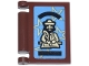 Part No: 24093pb132  Name: Minifigure, Utensil Book Cover with Tan and Black Minifigure with Quill on Medium Blue Background with Stars Pattern (HP Tales of Beedle the Bard) (Sticker) - Set 76467