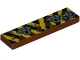 Part No: 2431pb0477  Name: Tile 1 x 4 with Black and Yellow Danger Stripes, Silver Tow Rings and 'A-113' (Black Corners) Pattern