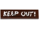 Part No: 2431pb388  Name: Tile 1 x 4 with Wood Grain and 'KEEP OUT!' Pattern (Sticker) - Sets 60068 / 75903