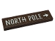 Part No: 2431pb724  Name: Tile 1 x 4 with White 'NORTH POLE' and Arrow Pattern (Sticker) - Set 10275