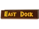 Part No: 2431pb867  Name: Tile 1 x 4 with Yellow 'EAST DOCK' Pattern (Sticker) - Set 76958