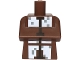 Part No: 25767pb012  Name: Torso, Modified Long with Folded Arms with Pixelated White, Dark Brown and Light Bluish Gray Minecraft Shepherd Villager Pattern