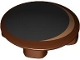 Lot ID: 401027668  Part No: 2654pb024  Name: Plate, Round 2 x 2 with Rounded Bottom with Black Circle with Medium Nougat Crescent Pattern (Rocket Raccoon Eye)