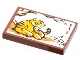 Part No: 26603pb221  Name: Tile 2 x 3 with Orange Tiger Under Tree Art Print Pattern (Sticker) - Set 80108