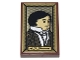 Part No: 26603pb292  Name: Tile 2 x 3 with Framed Portrait of Man with Suit, White Shirt, and Bow Tie and Black Script 'A. J. Fresnel' Pattern (Sticker) - Set 21335