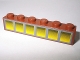 Part No: 3009pb101  Name: Brick 1 x 6 with 6 Yellow Windows Pattern (Sticker) - Set 10144