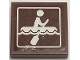 Part No: 3068pb1245  Name: Tile 2 x 2 with Sign with Person Rowing on Raft on Choppy Water Pattern (Sticker) - Set 41339