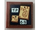Part No: 3068pb1452  Name: Tile 2 x 2 with 'TP', 'WTC', 'JBCR 1310', and '6.9' Paper Notes Pattern (Sticker) - Set 75551