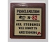 Part No: 3068pb1788  Name: Tile 2 x 2 with Black and Red 'PROCLAMATION No. 82', Minifigure Hand, Text, and Letter M on Tan Background Pattern (Sticker) - Set 75966
