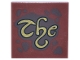 Part No: 3068pb2659  Name: Tile 2 x 2 with Dark Brown Spots and Splatters and Gold Script 'The' Pattern