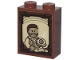 Part No: 3245cpb263  Name: Brick 1 x 2 x 2 with Inside Stud Holder with Ornate Dark Brown Frame, Tan and Dark Tan Karl Mordo and Oval Eye of Agamotto Pattern (Sticker) - Set 76218