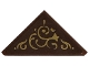 Part No: 35787pb023  Name: Tile, Modified 2 x 2 Triangular with Gold Filigree on Reddish Brown Background Pattern (Sticker) - Sets 75684 / 75687