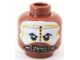 Part No: 3626bpb0571  Name: Minifigure, Head PotC Cannibal White and Yellow Face Paint Pattern - Blocked Open Stud
