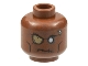 Part No: 3626cpb0561  Name: Minifigure, Head Alien with PotC Zombie with Silver Eye and Eye Patch Pattern - Hollow Stud