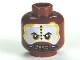 Part No: 3626cpb0571  Name: Minifigure, Head PotC Cannibal White and Yellow Face Paint Pattern - Hollow Stud