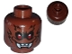 Part No: 3626cpb0773  Name: Minifigure, Head Alien with Fangs, Red Eyes and Black Fur Pattern - Hollow Stud