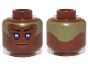 Part No: 3626cpb0980  Name: Minifigure, Head Female with Violet Eyes, Brown Lips and Pale Green Head Paint Pattern (SW Stass Allie) - Hollow Stud