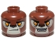 Part No: 3626cpb1080  Name: Minifigure, Head Dual Sided Alien Chima Lion with Orange Eyes, Tan Face and Brown Nose, Closed Mouth / Open Mouth Pattern (Lavertus) - Hollow Stud