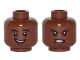 Part No: 3626cpb1267  Name: Minifigure, Head Dual Sided Black Eyebrows, White Pupils, Open Mouth Smile  / Clenched Teeth Pattern (Cyborg) - Hollow Stud