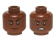 Part No: 3626cpb1420  Name: Minifigure, Head Dual Sided Black Eyebrows, White Pupils, Raised Eyebrow / Open Mouth Scowling Teeth Pattern (Finn) - Hollow Stud