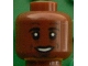 Part No: 3626cpb1602  Name: Minifigure, Head Black Eyebrows, Goatee, White Pupils, Laugh Lines, Open Smile with Teeth Pattern (Jérôme (Jerome) Boateng) - Hollow Stud