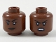 Part No: 3626cpb2096  Name: Minifigure, Head Dual Sided Female, Black Eyebrows, Dark Brown Lips, Lopsided Grin / Gritted Teeth Pattern - Hollow Stud