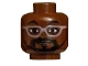 Part No: 3626cpb2161  Name: Minifigure, Head Glasses Wire Frame with Trimmed Beard Pattern (Will.i.am) - Hollow Stud