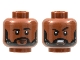 Part No: 3626cpb2832  Name: Minifigure, Head Dual Sided, Black Eyebrows and Beard with Light Bluish Gray Highlights, Neutral / Angry Pattern - Hollow Stud