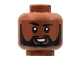 Part No: 3626cpb2858  Name: Minifigure, Head Black Eyebrows, Right Raised, Beard, Smile Showing Teeth Pattern - Hollow Stud