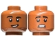Part No: 3626cpb2872  Name: Minifigure, Head Dual Sided, Black Eyebrows, Smile with Teeth / Scared Pattern Pattern - Hollow Stud