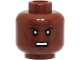 Part No: 3626cpb2922  Name: Minifigure, Head Black Eyebrows, Forehead Lines, Cheek Lines and Chin Dimple, Scowl with Open Mouth and Teeth Pattern - Hollow Stud