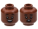 Part No: 3626cpb2997  Name: Minifigure, Head Dual Sided, Black Eyebrows Raised and Eyes with White Pupils, Open Mouth / Worried Pattern - Hollow Stud