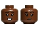 Lot ID: 340928449  Part No: 3626cpb3236  Name: Minifigure, Head Dual Sided Female Black Eyebrows, Dark Brown Lips, Open Mouth Smile with Teeth / Neutral Pattern - Hollow Stud