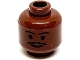 Part No: 3626pb0214  Name: Minifigure, Head Moustache Thin, Standard Grin, Eyebrows, Small Eyelashes Pattern (SW Lando)