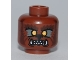 Part No: 3626pb0543  Name: Minifigure, Head Werewolf, Orange Eyes and Sharp Teeth Pattern