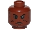 Part No: 3626pb0807  Name: Minifigure, Head with Black Eyebrows, Upper Eyelids, Dotted Lines on Cheeks, Top Lip and Chin Dimple, Dark Brown Eye Shadow, Stern Pattern