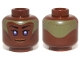 Part No: 3626pb0980  Name: Minifigure, Head Female with Violet Eyes, Brown Lips and Pale Green Head Paint Pattern (SW Stass Allie)