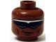 Part No: 3626pb1108  Name: Minifigure, Head Glasses with Black and Silver Sunglasses, Crooked Smile, Cheek Lines Pattern (Power Man)