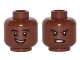 Part No: 3626pb1267 Name: Minifigure, Head Dual Sided Black Eyebrows, White Pupils, Open Mouth Smile / Clenched Teeth Pattern (Cyborg) Part No: 3626pb1267 Name: Minifigure, Head Dual Sided Black Eyebrows, White Pupils, Open Mouth Smile / Clenched Teeth Pattern (Cyborg)