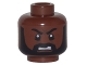 Part No: 3626pb1680  Name: Minifigure, Head Beard Black Full with Sideburns, White Pupils, Open Mouth Grimace Pattern