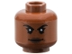 Part No: 3626pb2112  Name: Minifigure, Head Female Black Eyebrows, Dark Brown Lips, Neutral Expression Pattern