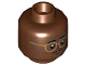 Part No: 3626pb2584  Name: Minifigure, Head Dual Sided Gold Rimmed Glasses, Black Moustache Calm / Scared Pattern