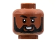Part No: 3626pb2858  Name: Minifigure, Head Black Eyebrows, Right Raised, Beard, Smile Showing Teeth Pattern