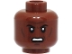 Part No: 3626pb2922  Name: Minifigure, Head Black Eyebrows, Forehead Lines, Cheek Lines and Chin Dimple, Scowl with Open Mouth and Teeth Pattern