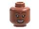 Part No: 3626pb3175  Name: Minifigure, Head Female Black Eyebrows, Dark Brown Lips, Open Mouth Smile with Teeth and Tongue Pattern