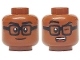 Part No: 3626pb3742  Name: Minifigure, Head Dual Sided Black Eyebrows and Square Glasses, Closed Mouth Smile / Wink, Open Mouth with Teeth and Red Tongue Pattern