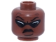 Part No: 3626pb3837  Name: Minifigure, Head Black Eyebrows, Sunglasses with White Reflections, Large Lips, Dark Brown Forehead Wrinkles, Stern Pattern