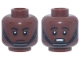Part No: 3626pb4000  Name: Minifigure, Head Dual Sided Black Eyebrows, Chin Strap, Neutral / Scared Open Mouth with Teeth Pattern